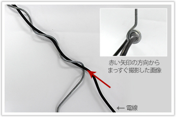 電線の吊架に利用されるラセンハンガー