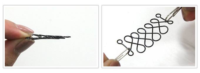 薄くて強い荷重を発揮する引っ張りばね